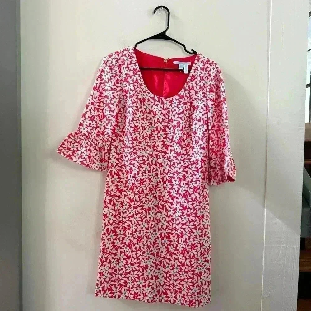 Draper James red floral midi dress 6